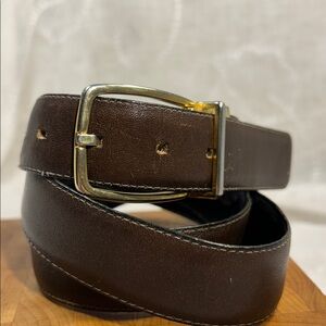 Handmade in Italy brass buckle leather belt